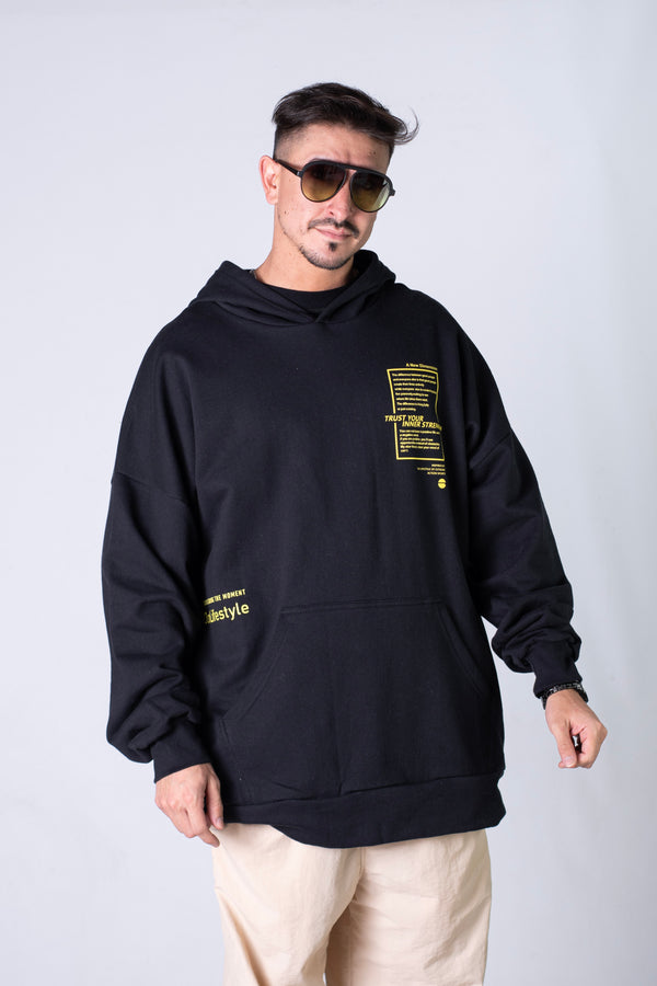 Buzo Ocn Canguro Original Oversize Negro