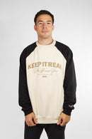 Buzo Ocn H Ranglan Comb Beige Y Negro 664K4 (Producto Outlet)