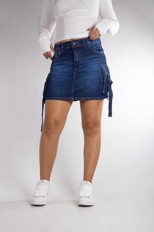 Pollera Ocn Je M Cargo Azul