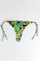 Bikini Ocn M Parte Inferior Blake Less C/Tiras Est Hoj Verde/Rosa