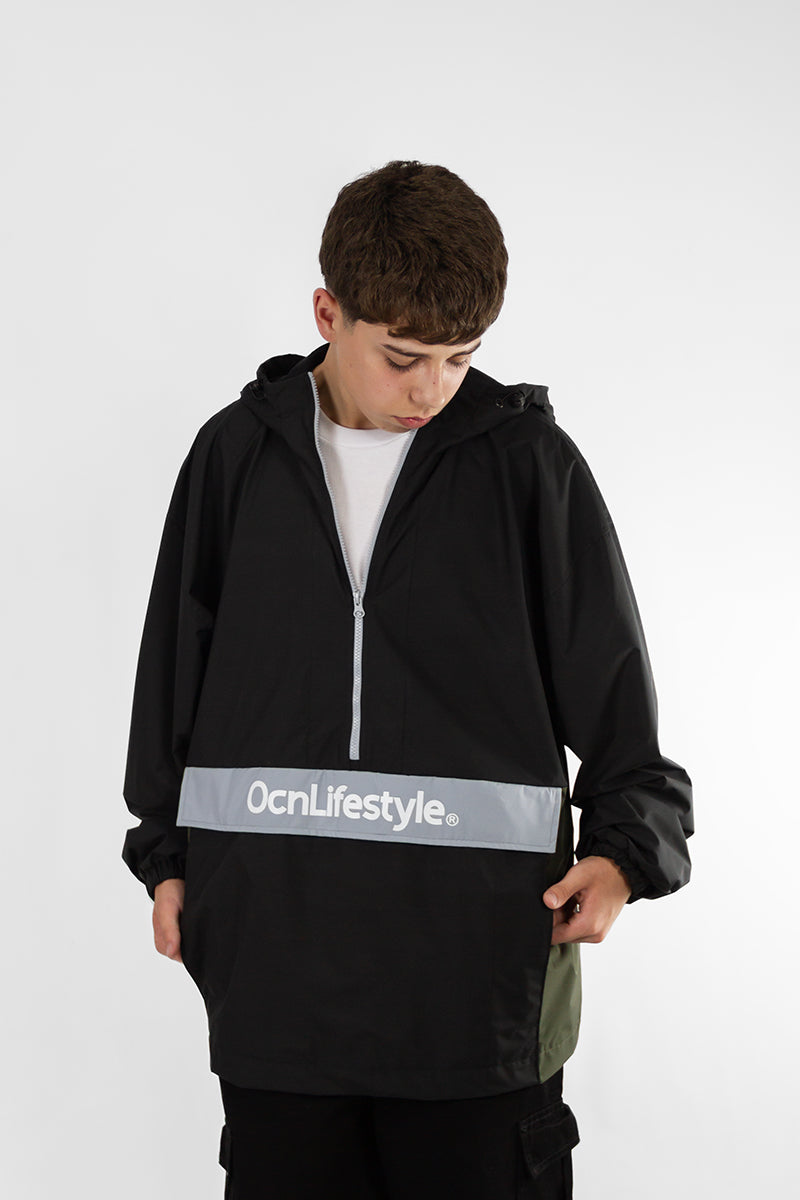 Anorak Ocn H Rompeviento Manchester Negro / Militar 655