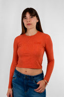 Remera Manga Larga Ocn Linr Ladrillo (Producto Outlet)