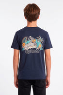 Remera Quiksilver Skeleton Azul