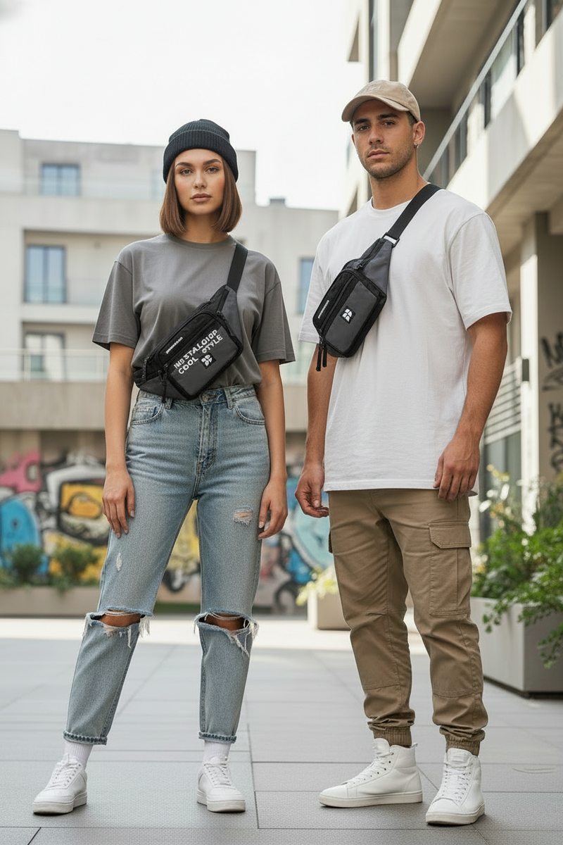 Riñonera Ocn Bora Negro/Gris