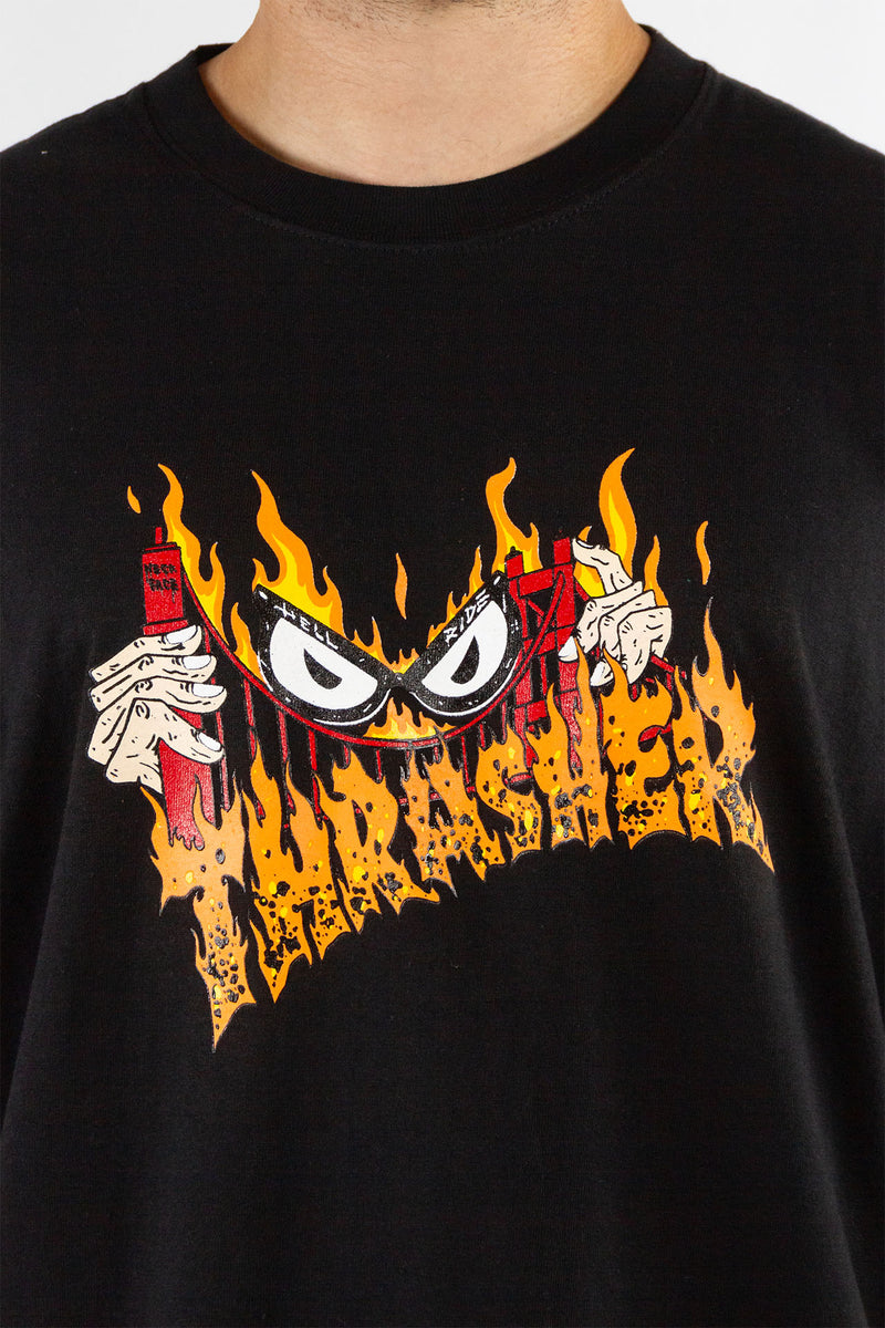 Remera Thrasher  T-Shirt Sucka  Free Negro