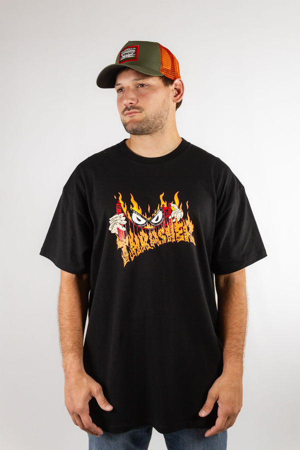 Remera Thrasher  T-Shirt Sucka  Free Negro