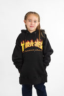 Buzo Thrasher Kids Hoodie Flame Negro
