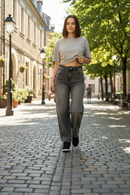 Jean Volcom Mid Rise Gris