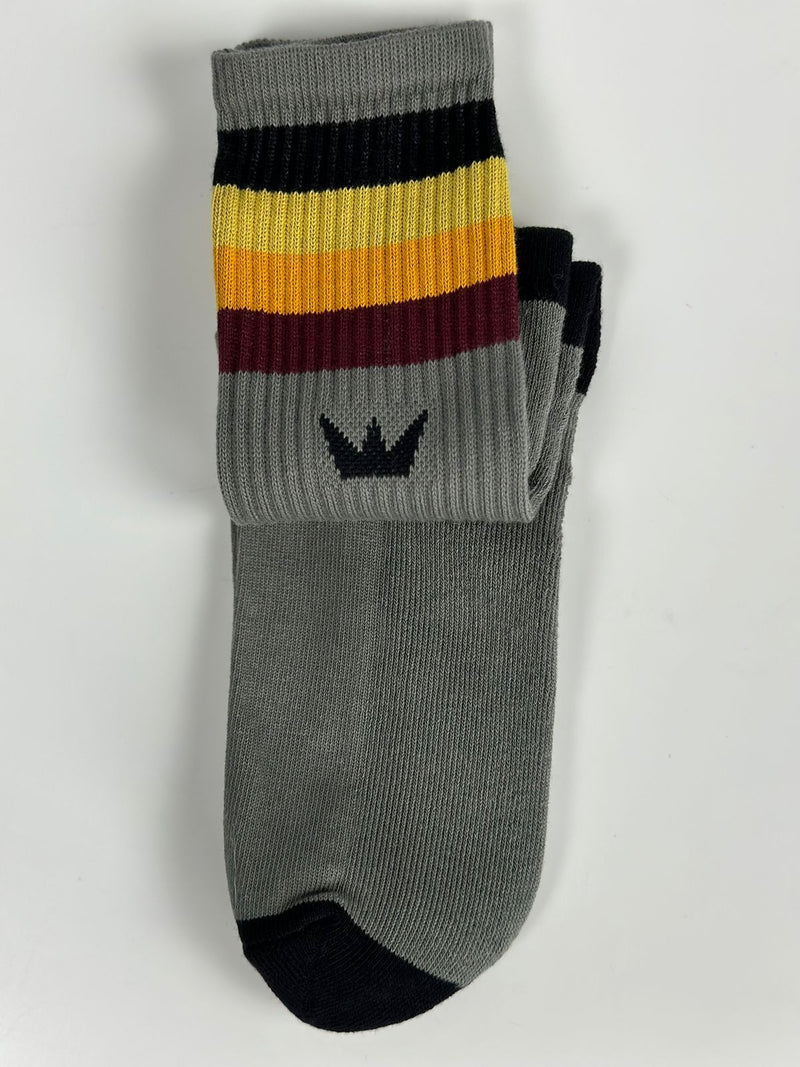 Medias Kingpin Tenis 1/2 C/T Gris /Negro Pack x1