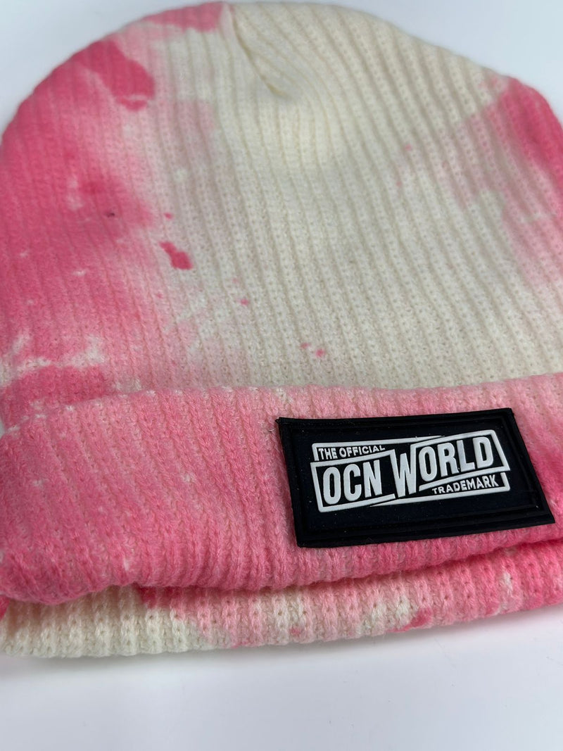 Gorro De Lana Ocn Unisex Stain Fucsia/Blanco