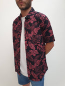 Camisa Dos Padres H Malibu Flowers Negro/Malbec