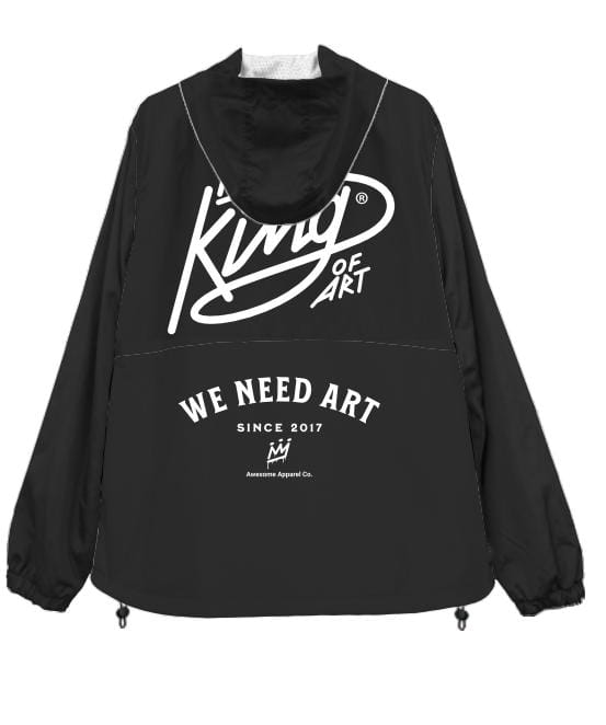 Anorak King Of Art Rompeviento Unisex Somer Negro Y Blanco
