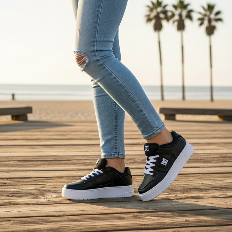 Zapatilla Dc Mujer Manteca Plataforma