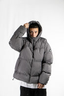 Campera Dc H Puffer Gris Oscura