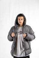 Campera Dc H Puffer Gris Oscura