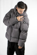 Campera Dc H Puffer Gris Oscura