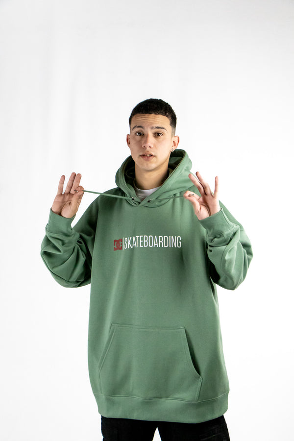 Buzo Dc Hombre Canguro Minimal Verde