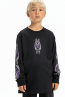 Remera Manga Larga Dc Bunrt Negro