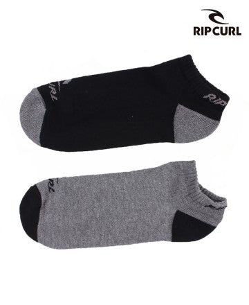 Medias Rip Curl Ankle New Towel Pack x2🧦 Gris/Negro