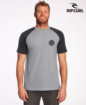 Remera Rip Curl Te Mc Std Raglan Surf K5 Gris