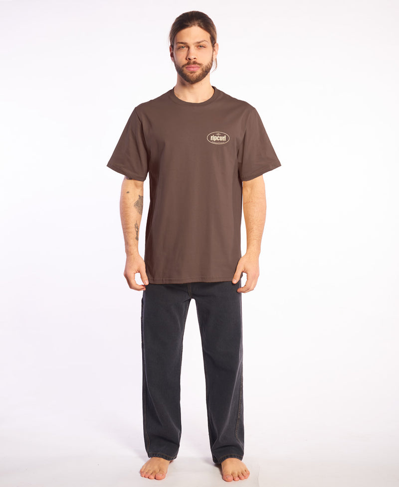 Remera Rip Curl Hombre Loose Big Block Marron