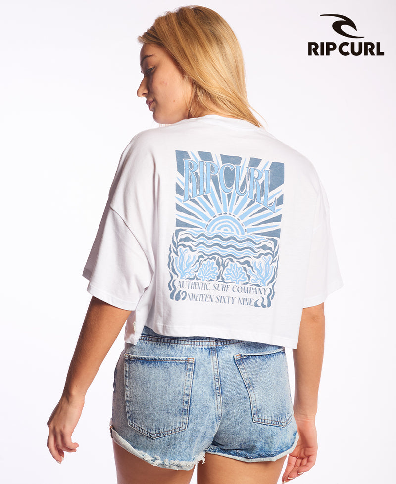 Remera RipCurl Te Boxi Fit Sands M1 Blanco