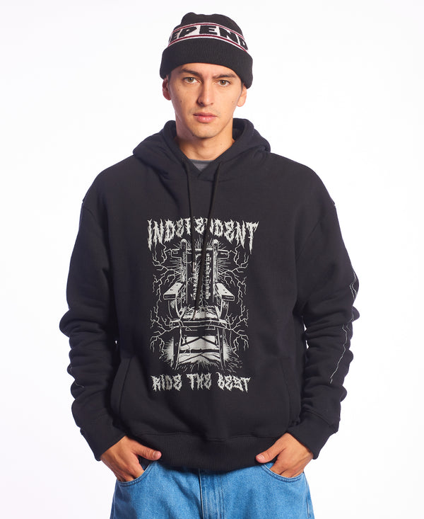 Buzo Independent Indy Fe Hood Boxy Double Print Negro