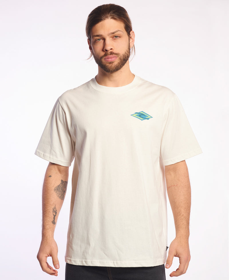 Remera Rip Curl Hombre Loose Big Block Blanco