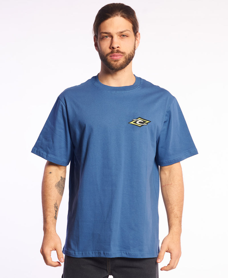Remera Rip Curl Hombre Loose Big Block Azul