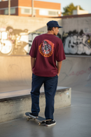 Remera Independet  Boxy Fire Bordo