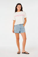 Remera Rip Curl Crop Hula Blanco