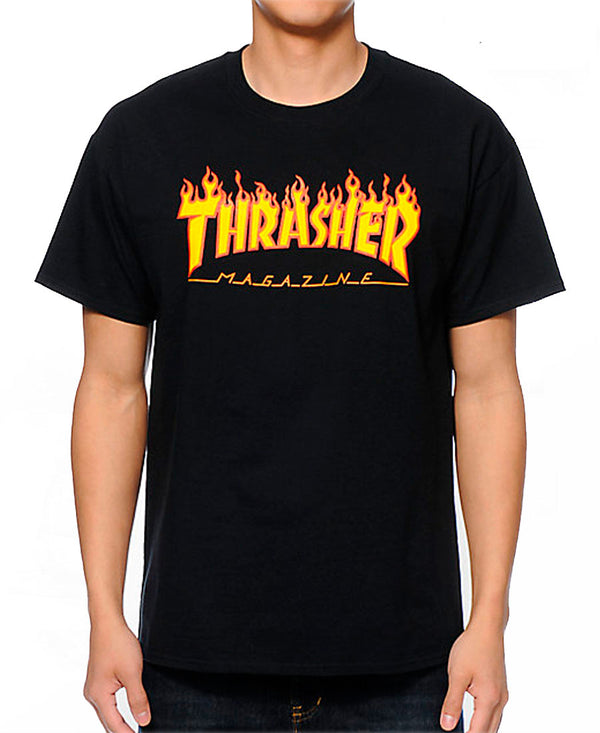 Remera Thrasher H Shirts Flame Negro