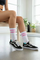 Medias Ocn Tenis Blanco Rosa