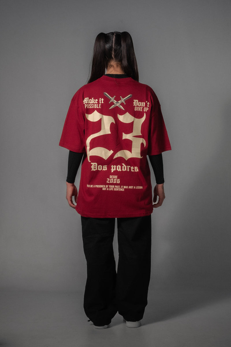 Remera Dos Padres Unisex Oversize 251 puro bordo