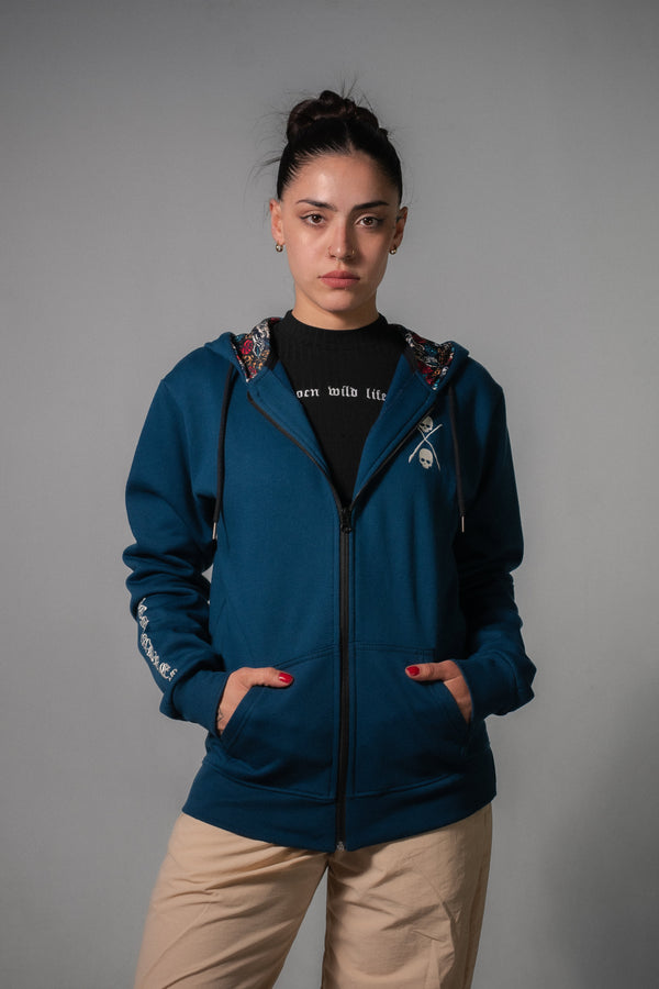 Campera Dos Padres Unisex Print Hood 371 Petroleo