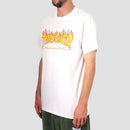 Remera Thrasher H Flame White Blanco