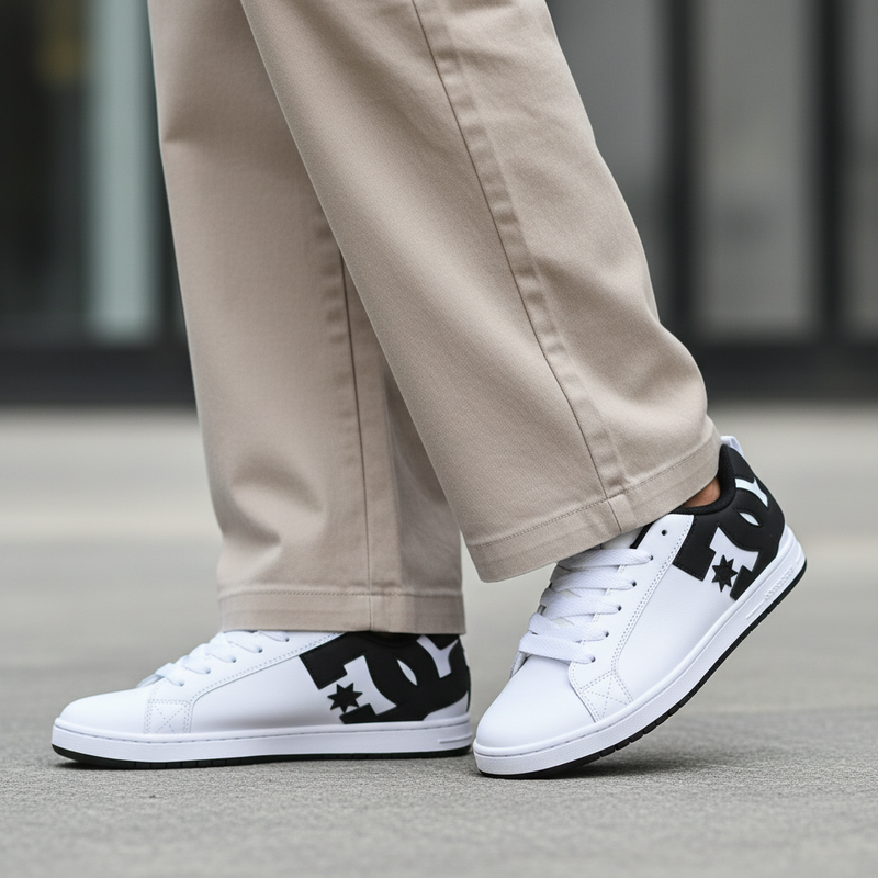 Zapatillas Dc Court Graffik Black White Kids