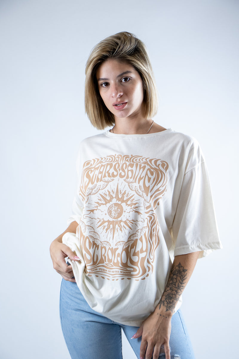 Remera Ocn Mujer Oversize Spirit Crudo