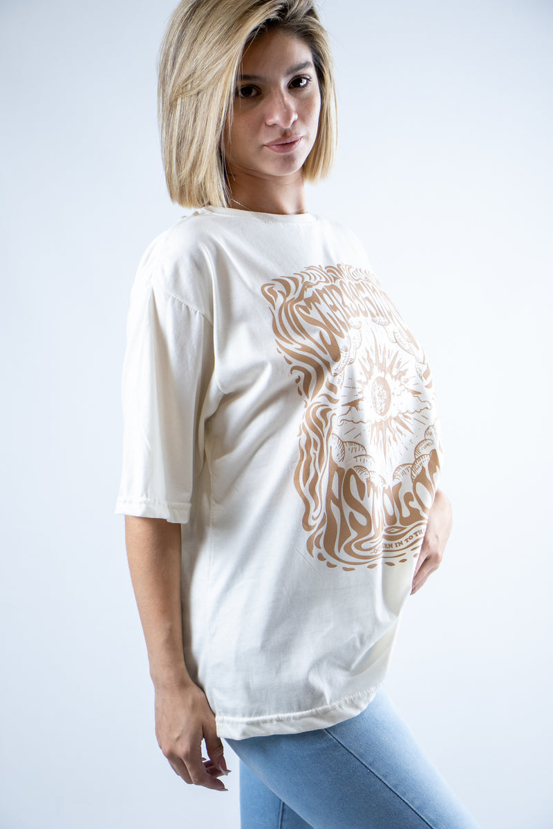 Remera Ocn Mujer Oversize Spirit Crudo