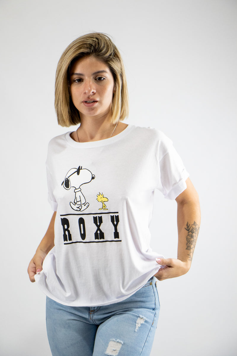 Remera Roxy Rem Mc Peanuts Blanco