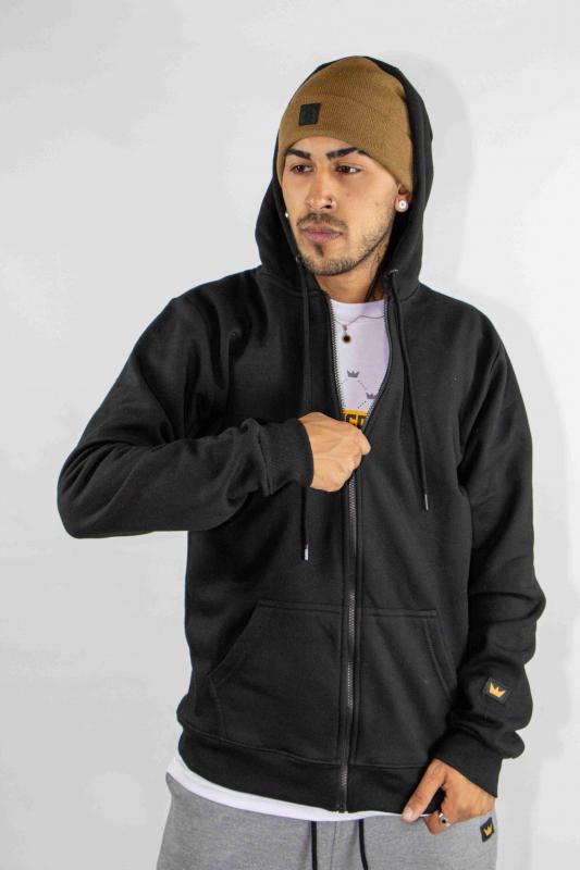 Campera Kingpin Canguro College Lisa Negro