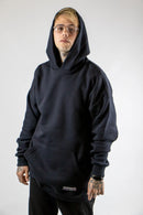 Buzo Ocn Canguro H Basic Negro Capucha Azul