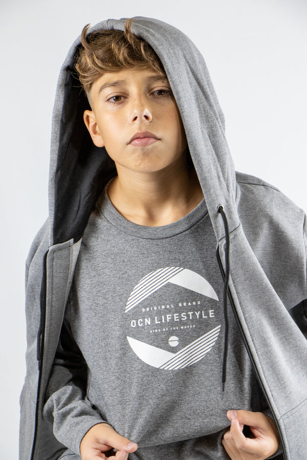 Remera Ocn Rml Original Melange Medio 249 Gris KIDS