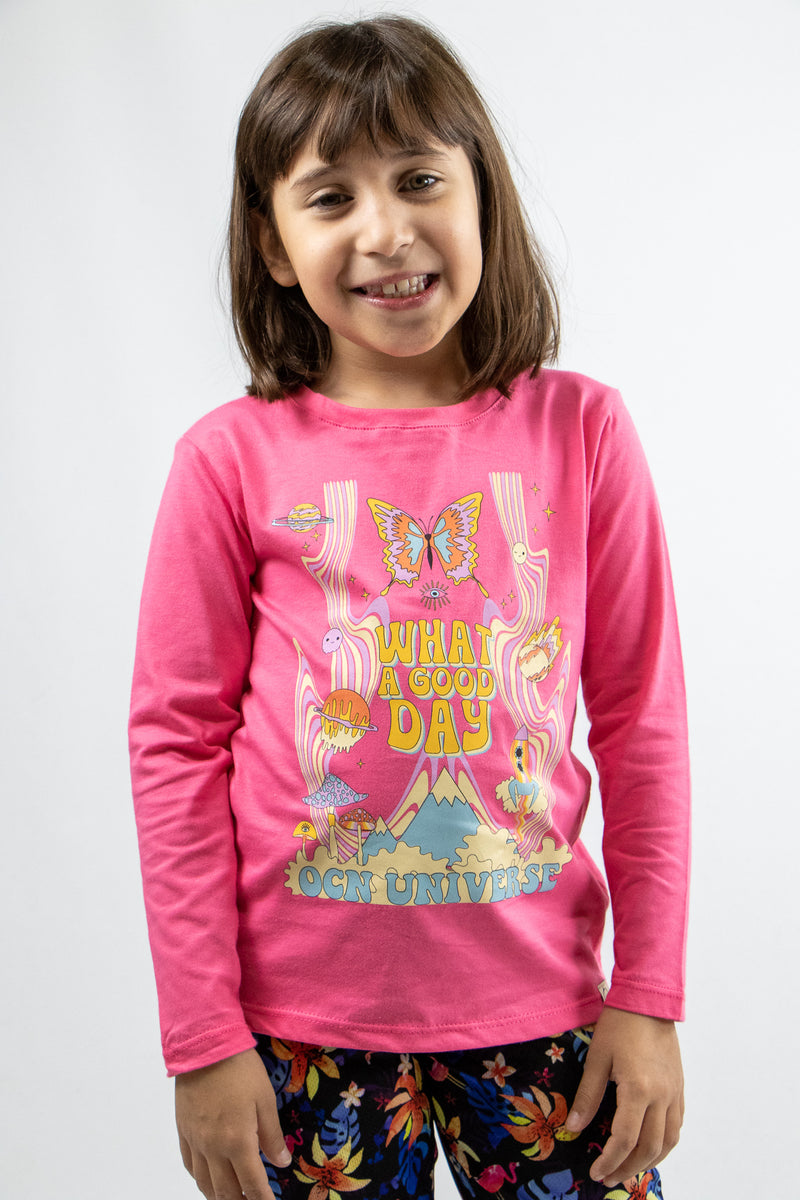 Remera Ocn Rml Na Jackie Hot Pink 094 Rosa KIDS