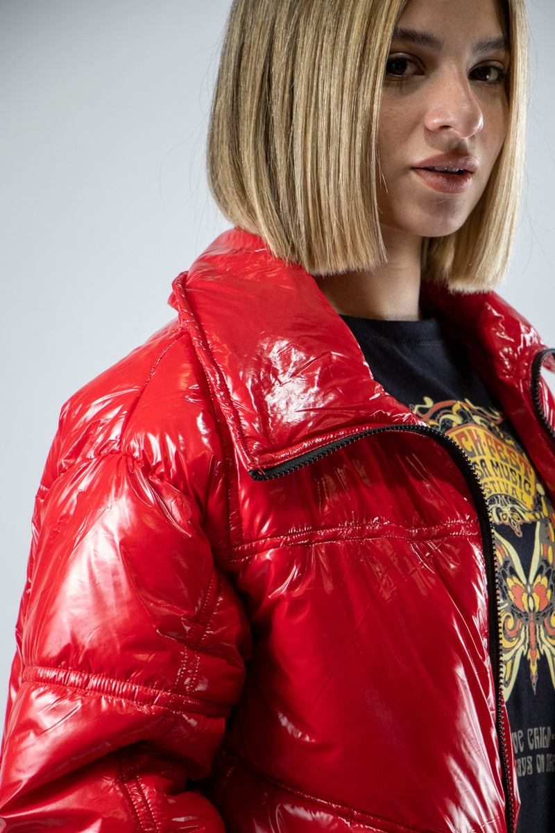 Campera King Of Art Puffer Mujer Zip Rojo 🌋