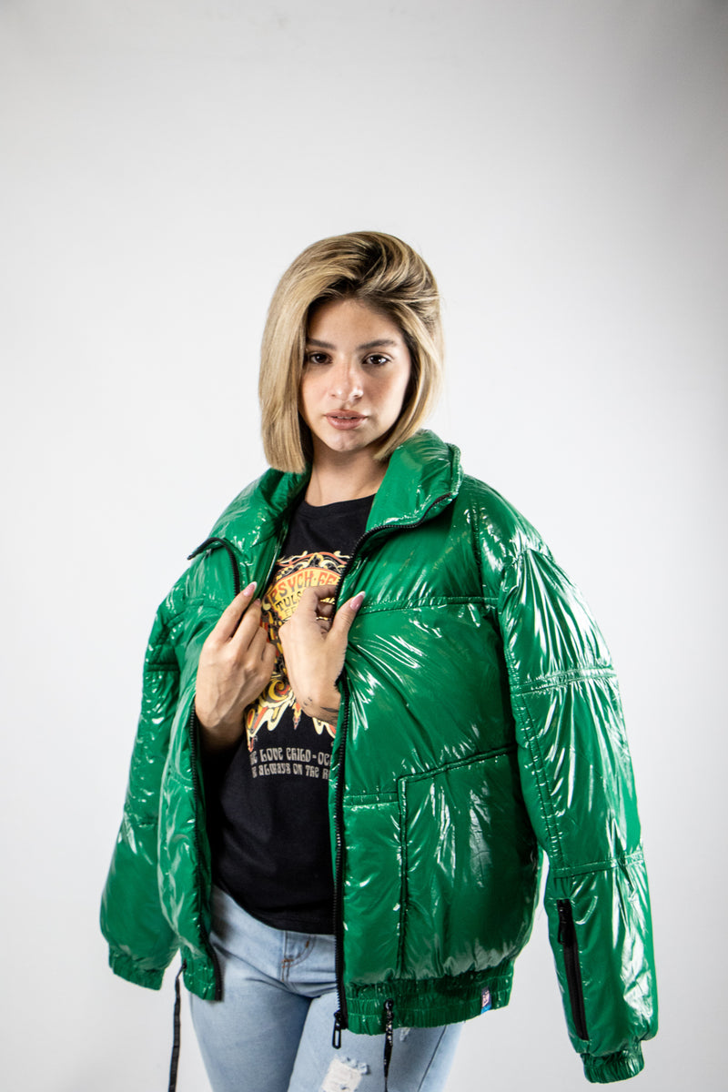 Campera King Of Art Puffer Mujer Zip Verde 💚