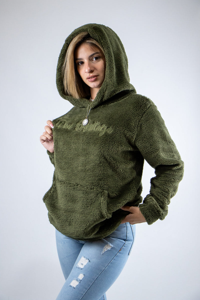 Buzo Ocn Mujer Cozy Hood Militar 266 Verde