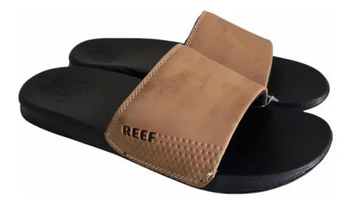 Ojotas Reef Leather Slide Ul Bronze Marrón Negro