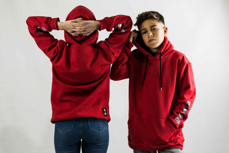 Buzo Dos Padres N 2Fathers Rojo Clasic Calacas And Roses Unisex KIDS