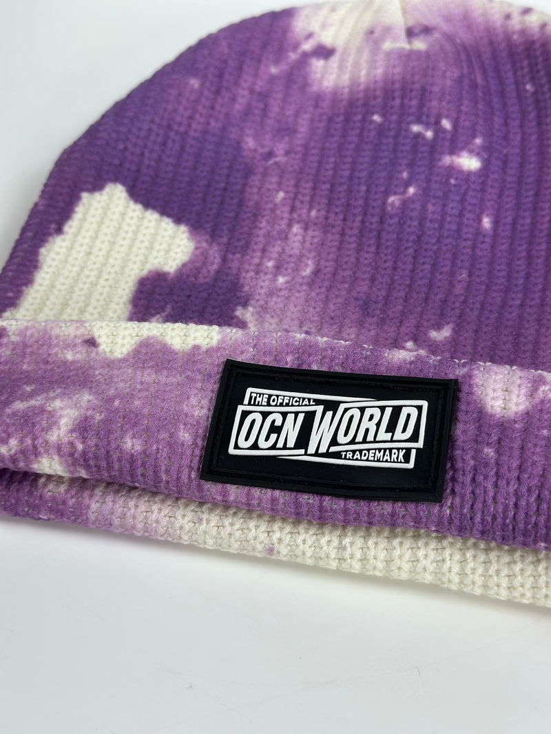 Gorro De Lana Ocn Unisex Stain Violeta/Blanco ⛄🟣⚪